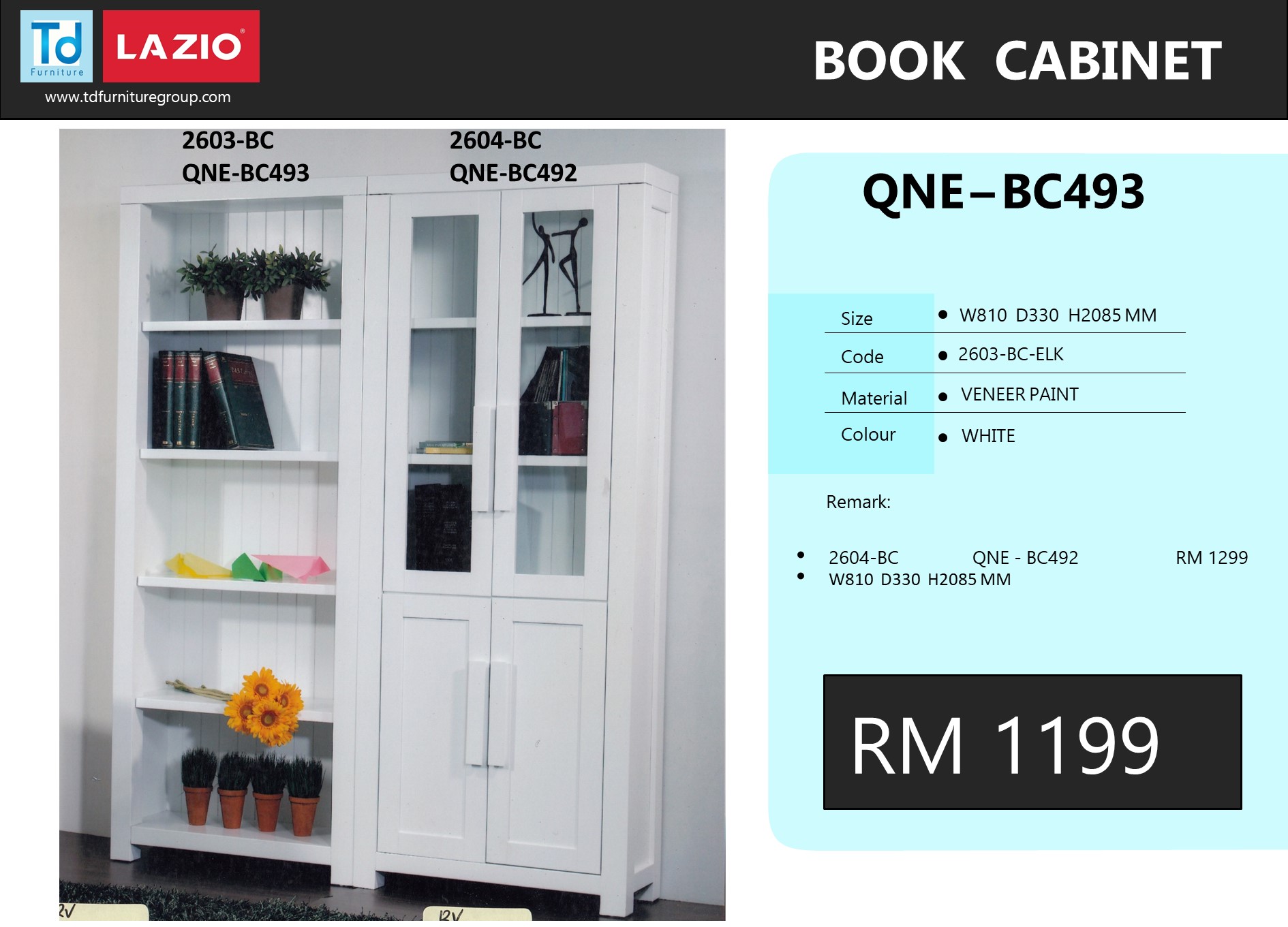 2604-4DR BOOK CABINET 